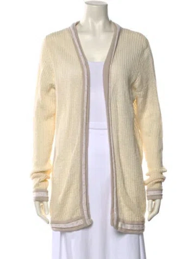Pre-owned Rani Arabella Cashmere Open Front Sweater In Neutral