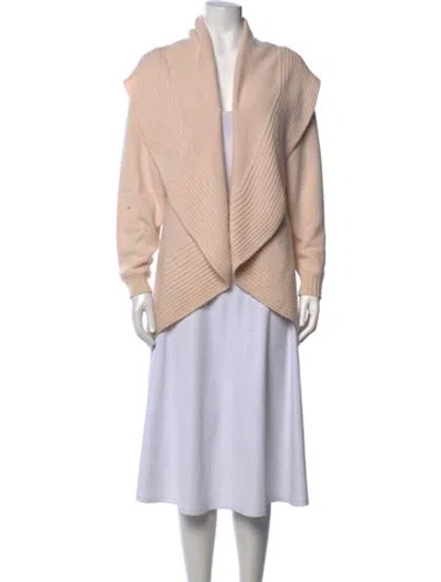 Pre-owned Rani Arabella Cashmere Open Front Sweater In Pink