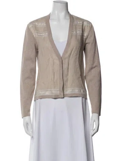 Pre-owned Rani Arabella Cashmere Patterned Jacket In Neutral
