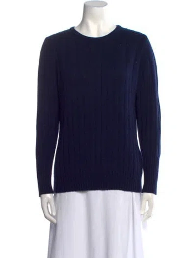 Pre-owned Rani Arabella Cashmere Scoop Neck Sweater In Blue