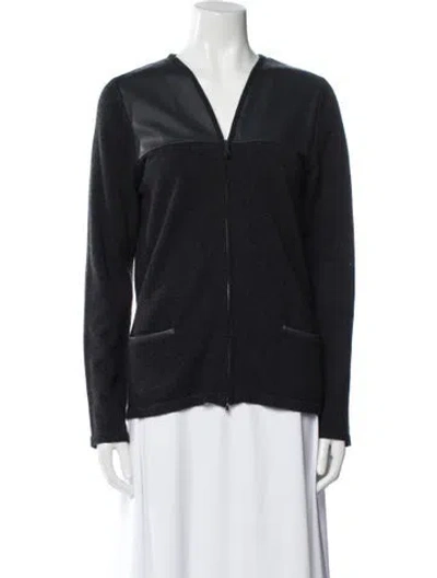 Pre-owned Rani Arabella Cashmere V-neck Sweater In Blue