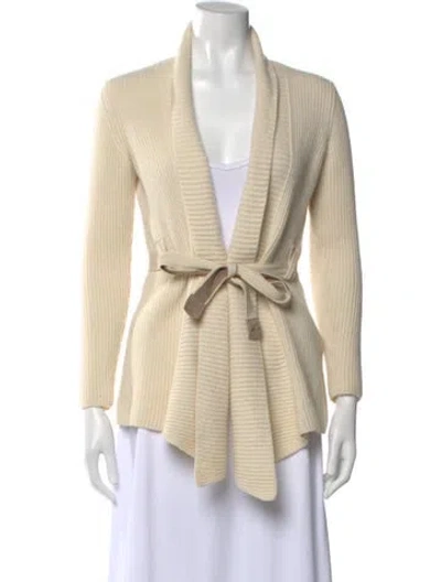 Pre-owned Rani Arabella Cashmere V-neck Sweater In Neutral