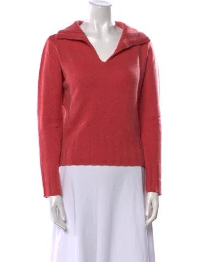 Pre-owned Rani Arabella Cashmere V-neck Sweater In Pink