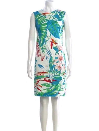 Pre-owned Rani Arabella Floral Print Mini Dress In Green