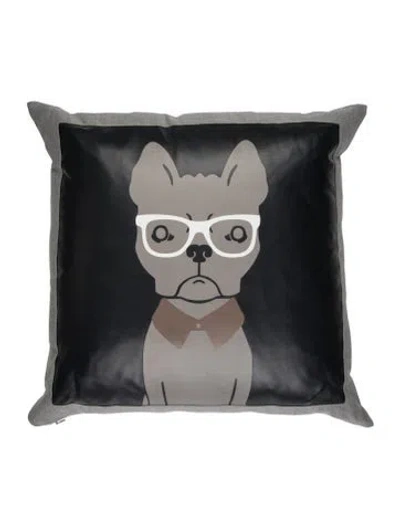 Pre-owned Rani Arabella Leather Trim Throw Pillow In Multi