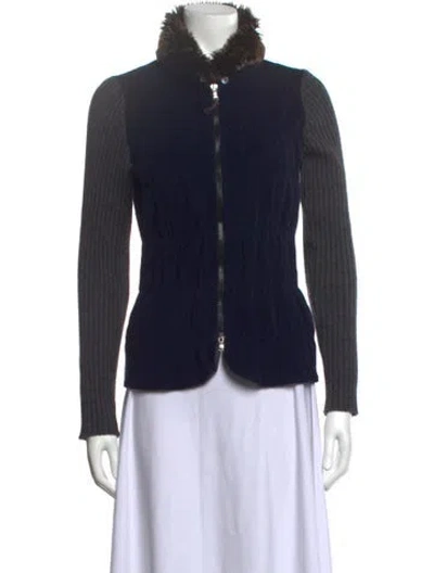 Pre-owned Rani Arabella Mock Neck Sweater In Blue