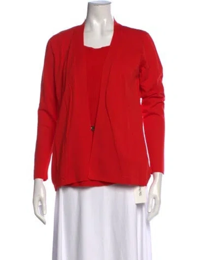 Pre-owned Rani Arabella Open Front Sweater In Red
