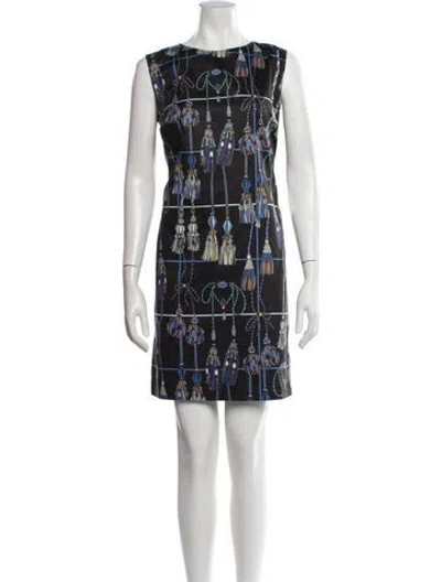 Pre-owned Rani Arabella Printed Mini Dress In Black