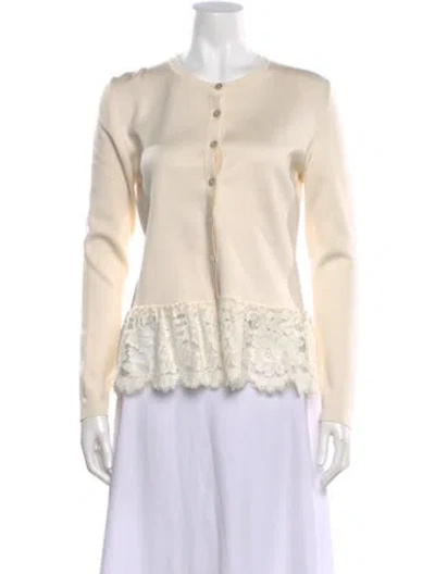 Pre-owned Rani Arabella Silk Crew Neck Sweater In Neutral