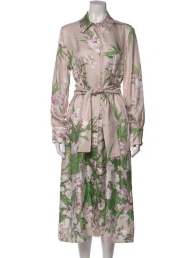 Pre-owned Rani Arabella Silk Long Dress In Pink