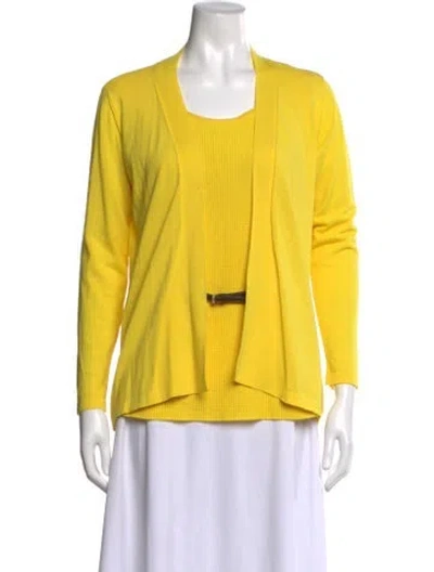 Pre-owned Rani Arabella Square Neckline Sweater In Yellow