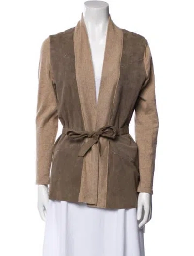 Pre-owned Rani Arabella Suede Vest In Brown