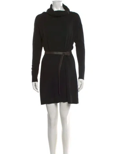 Pre-owned Rani Arabella Turtleneck Mini Dress In Black