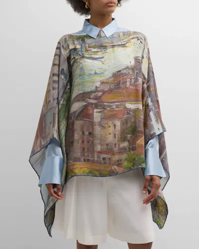 Rani Arabella Venice Multicolor Cashmere-blend Poncho