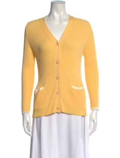 Pre-owned Rani Arabella V-neck Sweater In Yellow