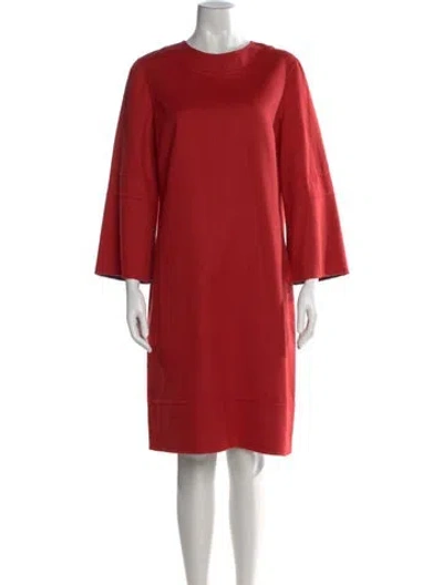 Pre-owned Rani Arabella Wool Knee-length Dress In Red