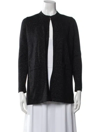 Pre-owned Rani Arabella Wool Open Front Sweater In Black
