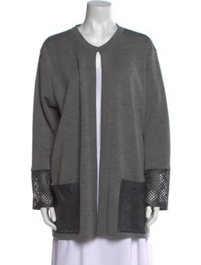 Pre-owned Rani Arabella Wool V-neck Sweater In Gray