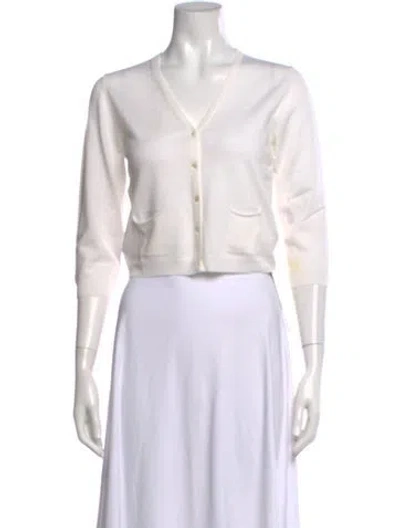 Pre-owned Rani Arabella Wool V-neck Sweater In Neutral