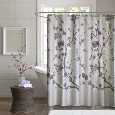 Rankss Cotton Shower Curtain In Gray