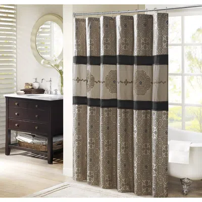 Rankss Embroidered Shower Curtain In Black