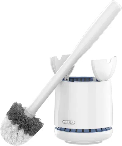 Rankss Toilet Bowl Brush And Holder, Premium Quality, With Solid Handle And Durable Bristles For Bathroom C In White