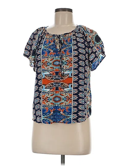 Pre-owned Ranlege Short Sleeve Blouse In Blue
