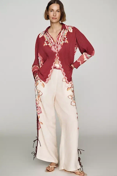 Ranna Gill Embroidered Wide-leg Pants