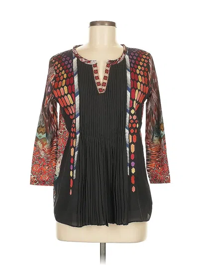 Pre-owned Ranna Gill 3/4 Sleeve Blouse In Black