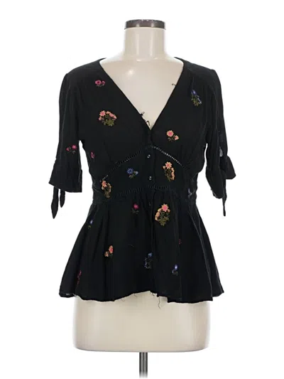 Pre-owned Ranna Gill 3/4 Sleeve Blouse In Black
