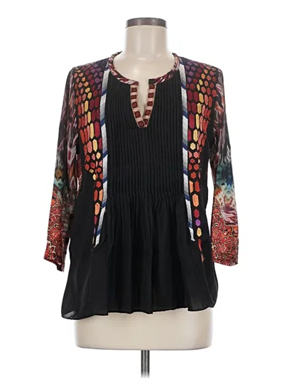 Pre-owned Ranna Gill 3/4 Sleeve Blouse In Black
