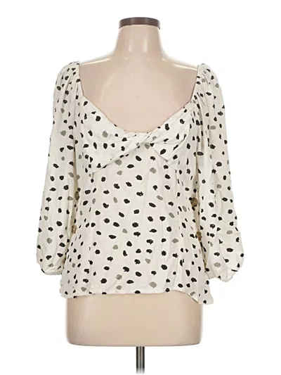 Pre-owned Ranna Gill 3/4 Sleeve Blouse In Ivory