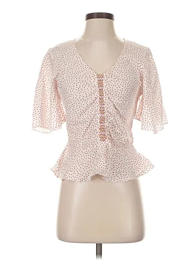 Pre-owned Ranna Gill 3/4 Sleeve Blouse In Ivory