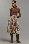Ranna Gill Aria Pleated Midi Skirt In Multi
