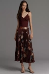 Ranna Gill Aria Pleated Midi Skirt In Multi