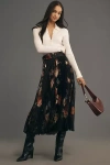 Ranna Gill Aria Pleated Midi Skirt In Multicolor