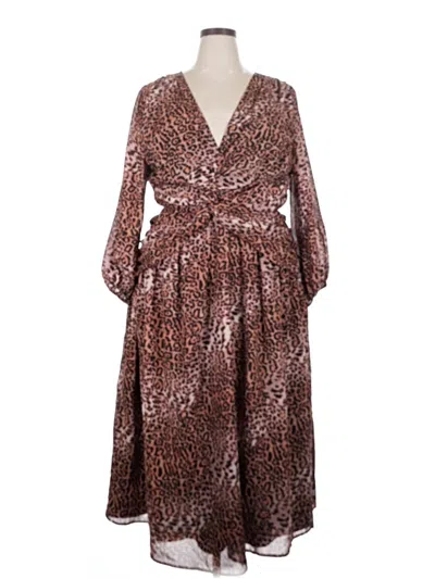 Pre-owned Ranna Gill Casual Dress In Brown