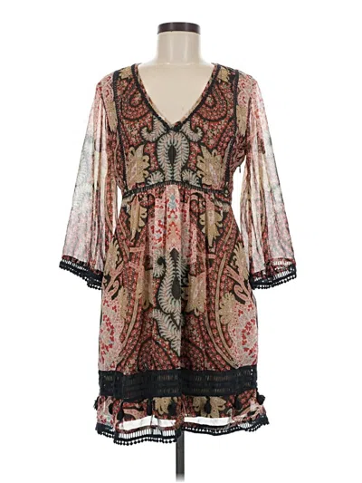Pre-owned Ranna Gill Casual Dress In Brown