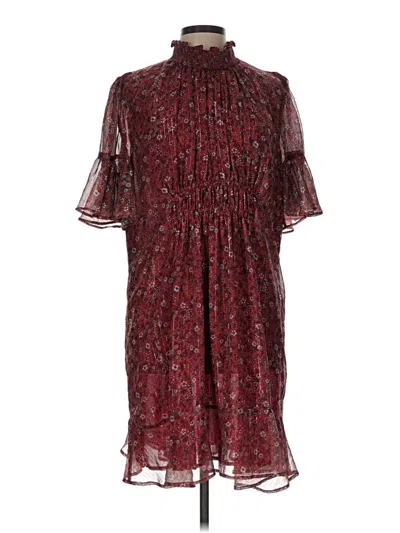 Pre-owned Ranna Gill Casual Dress In Burgundy