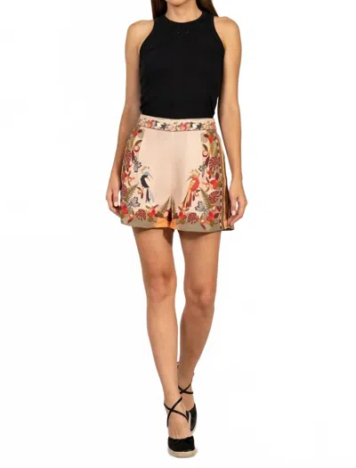 Ranna Gill Cecila Shorts In Black & Apricot In Multi