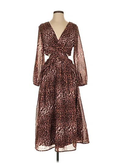 Pre-owned Ranna Gill Cocktail Dress In Brown