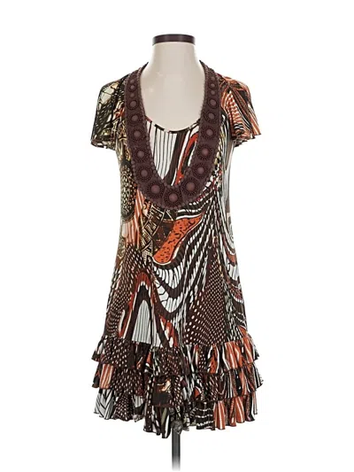 Pre-owned Ranna Gill Cocktail Dress In Brown