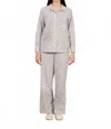 Ranna Gill Elvira Buttondown Shirt In Grey & White In Burgundy