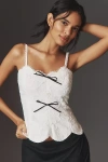 RANNA GILL EMBROIDERED BOW TANK TOP