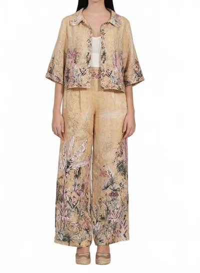 Ranna Gill Fioria Wide Leg Pant In Gold In Multi