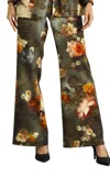 Ranna Gill Floral Pants In Green In Multi