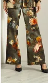 Ranna Gill Floral Pants In Green In Green