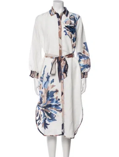 Pre-owned Ranna Gill Floral Print Knee-length Dress In Multi