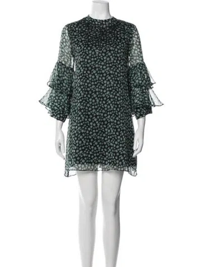 Pre-owned Ranna Gill Floral Print Mini Dress W/ Tags In Multi