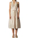 Ranna Gill Lauren Halter Belted Midi Dress In White In White